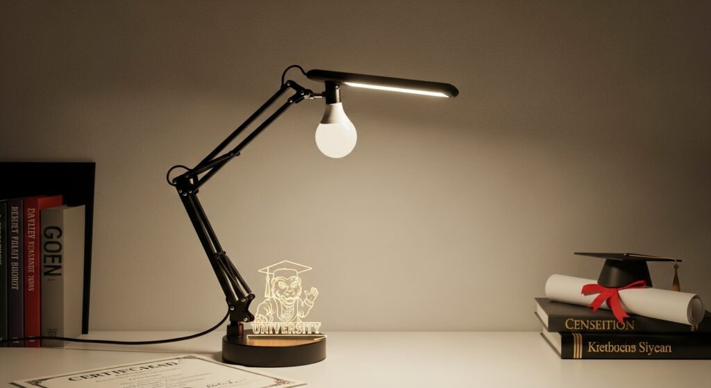 Creative graduation gift idea with LED desk lamp
