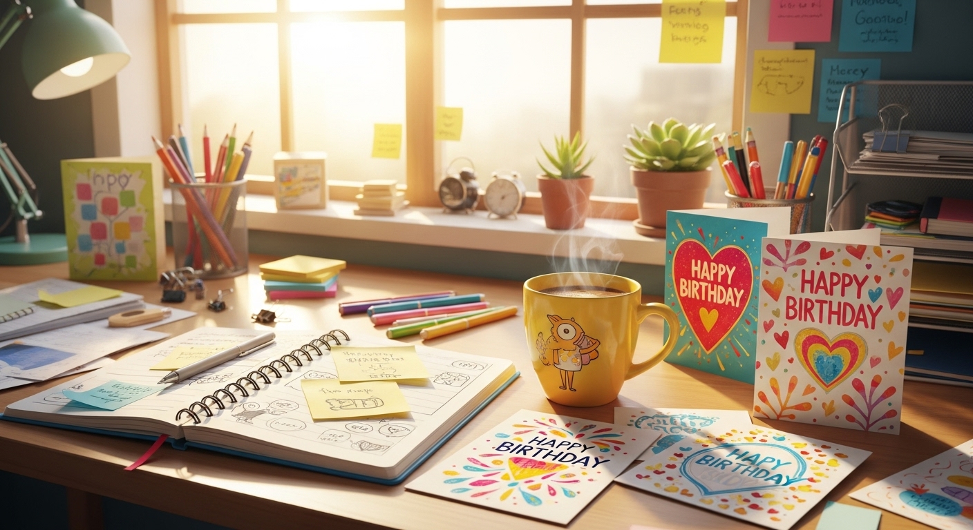 "Write for us birthday blog workspace setup"