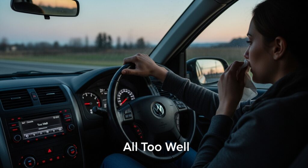 Emotional car moment while listening to Taylor Swift's heartbreak lyrics from All Too Well

