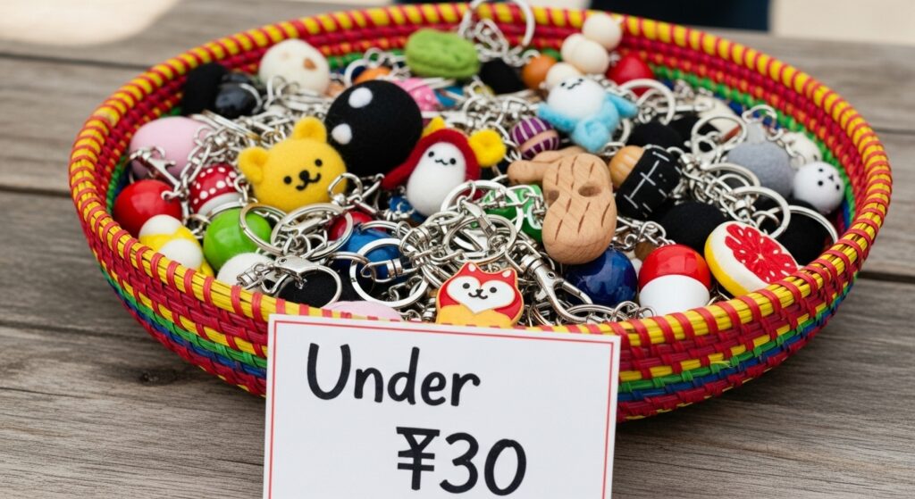 Cheap birthday return gifts under 30 rupees displayed in a basket.