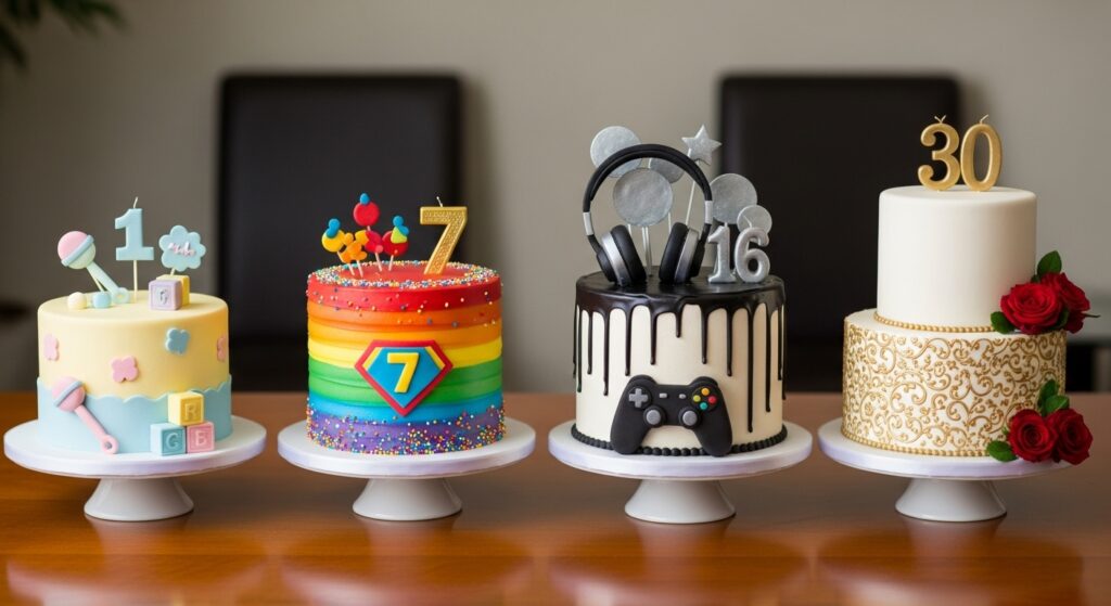 birthday cake designs for kids teens adults seniors”)